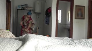 This Turkish granny is SHOCKED !!! I take out my big black cock in front of her.