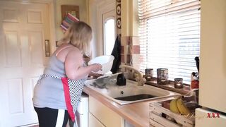 AuntJudysXXX - Your BBW Wife Megan Sucks Your Cock in the Kitchen POV