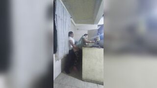 Maid Slapped in the Kitchen by Her Boss