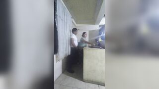 Maid Slapped in the Kitchen by Her Boss