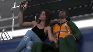 The East Block: Girl Jerks off Construction Worker in the Train and Sends Pics to Her Cuck Boyfriend - Episode 17