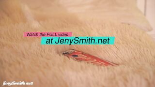 Jeny Smith got naked on the night club entrance. Nude on stairs