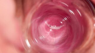 Camera deep inside Mia's vagina