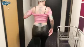 Horny milf fucked in the hotel hallway