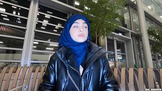 Iranian hijab Nadja gets anal fucked in the toilet and in a hallway to pay for the plane