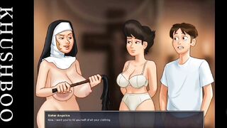 cute nun giving a good punishment for her cute girl for her mistake