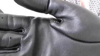 Leather Gloves Sniffing and Masturbating Training