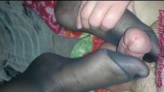 MILF nylon feet and the PENIS