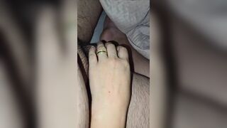 Step mom hand slip and handjob step son dick in erection