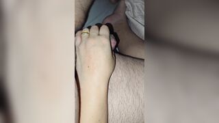 Step mom hand slip and handjob step son dick in erection