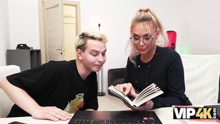 VIP4K. Russian tutor got some cum into her coffee. Hot sex with Malusha