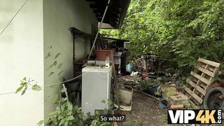 VIP4K. Hunter fucked a gypsy girl at abandoned house