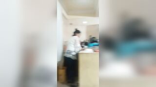 Maid Fucked When She Washes the Dishes in the Kitchen