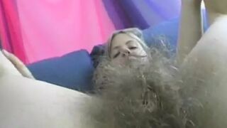 Hairy blonde French slut enjoys oral sex with her lover