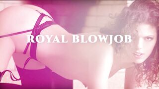 Julia V Earth with hairy pussy teases Alex and sucks his cock. Royal Blowjob: Usage. Episode 012.