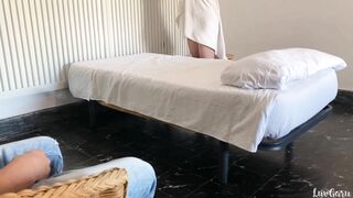 Real Couple Massage | Masseur Fuck Young Wife While Husband Watching and Jerking Off