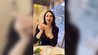 I invited my stepmom to a restaurant & was rewarded with cool sex. POV