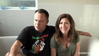 Real Mature Homemade Couple Getting Clean Together