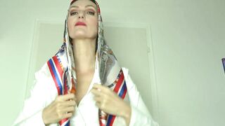 Satin Scarf Satin Headscarf Fashion Show Clip and JOI