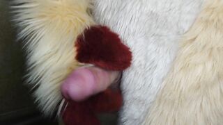 Pissing and cumming for you in fursuit