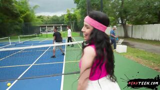 Having Sneaky Sex Right in the Middle of a Tennis Game - PervTeen