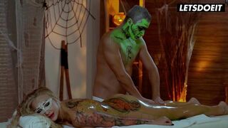 Halloween Themed Massage Turns Into Sensual Sex for Blonde - LETSDOEIT