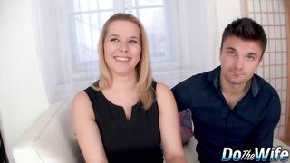 Blonde Wife Nikky Dream Gets Cum Filled While Her Hubby Watches Closely