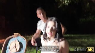 HUNT4K. Teen Chloe Heart was seduced and her tight pussy was fucked in public in front of her BF