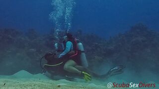 SCUBA Sex in a Miniskirt by a Beautiful Coral Reef