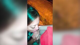 Amateur couple fucks hard after a street party.