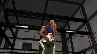 Kasumi get fucked hard by a big black cock and creampied on the arena.