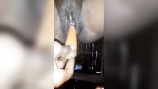 Anal Carrot and Squirt for African Beauty