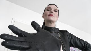 Sniffing Leather Gloves, Hand Over Mouth Lady Victoria Valente Instructions for Masturbating