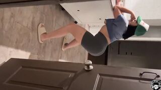 busty stepmom lets lil d hit while dad's at work pt 2