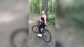 A Bike Ends with a Hot Blowjob in the Forest