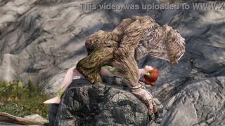 Tattooed Redhead Gets Dominated by Monster [UNCENSORED] 3D Skyrim Porn