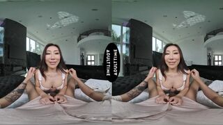 UP CLOSE VR - POV Stacked Cock Hungry Babe Nicole Doshi Titty Fucks You Then Wildly Rides You