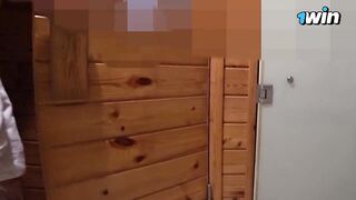 SAUNA ADVENTURE 3: Horny milf caught me fucking a stranger and wanted my cum too