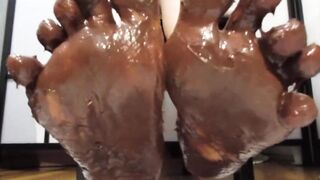 My Feet with Varnished Nails, All Covered with Chocolate Cream