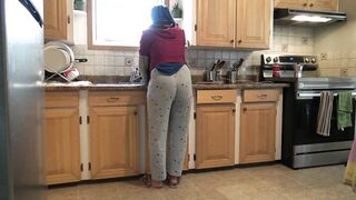 Syrian Wife Lets 18 Year Old German Stepson Fuck Her In The Kitchen