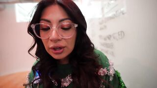 Horny office Christmas party hookup with big titty Latina MILF - Cami Strella + Lev Lieben