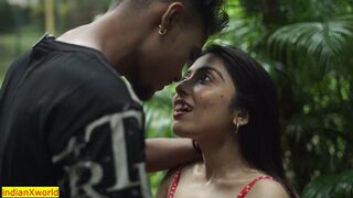 18yrs Indian unmarried couple find a room in Jungle! Hindi Sex