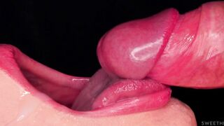 CLOSE UP: Rub your DICK on my TONGUE and CUM in MOUTH! Sensual Licking and Teasing the FRENULUM ASMR