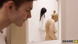 SHAME4K. MILF is so sexy that pervert walks into bathroom and fucks her