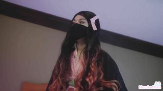 Demon Slayer Nezuko Cosplay, Hot Cum Desire more than Ever!