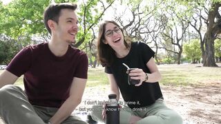 How does a day at the park end up with a public blowjob? - Cute teen swallows cum