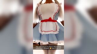 Sexting my stepbrother on Snapchat while dressed as Alice in Wonderland - he makes me squirt!