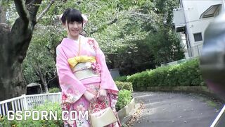 18yo Japanese girl Dressed In Kimono Like Hot Blowjob And Pussy Creampie