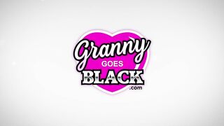Busty granny bride rides black dick