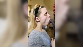 Curvy White Girl Sucking Big Black Cock End With Messy Facial
